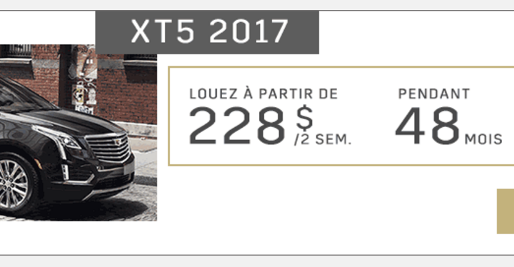petit paiement illusoire 2017 Cadillac XT5